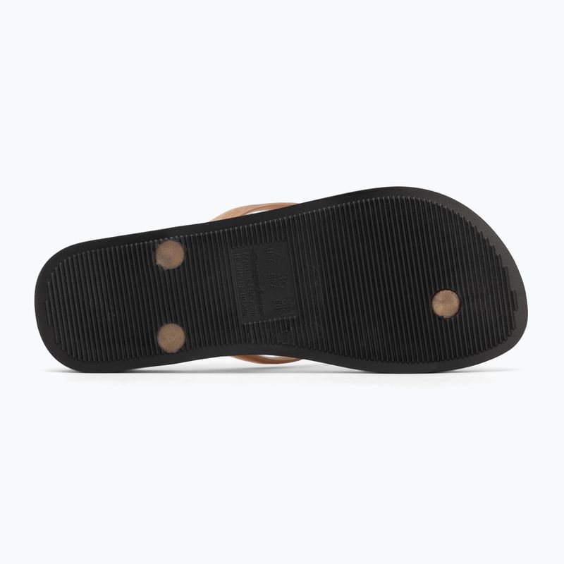 Women's Ipanema Anat Tan black/gold flip flops 4