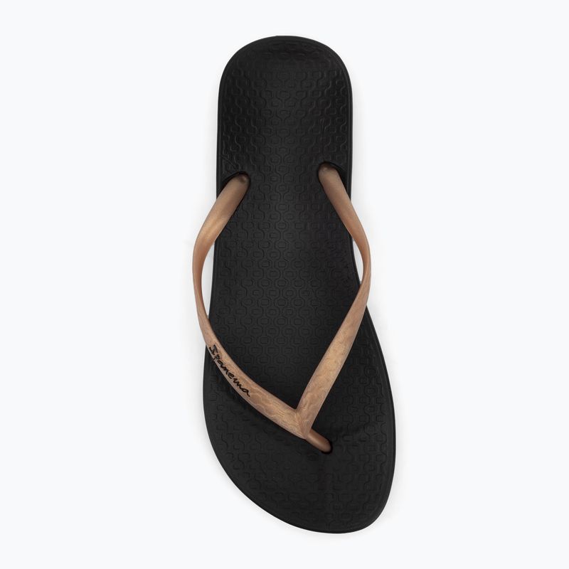 Women's Ipanema Anat Tan black/gold flip flops 5