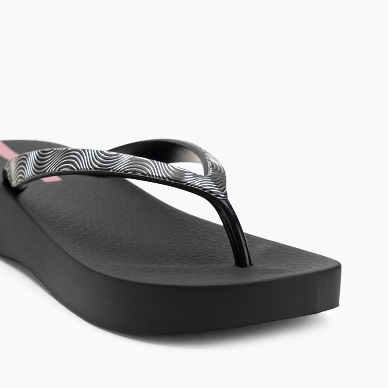 Women's Ipanema Mesh X Plat black/black/lilac flip flops 7