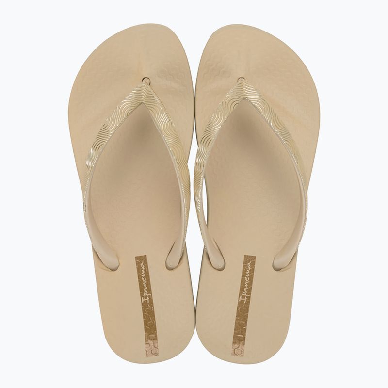 Women's Ipanema Mesh IX beige/beige/gold flip flops 2
