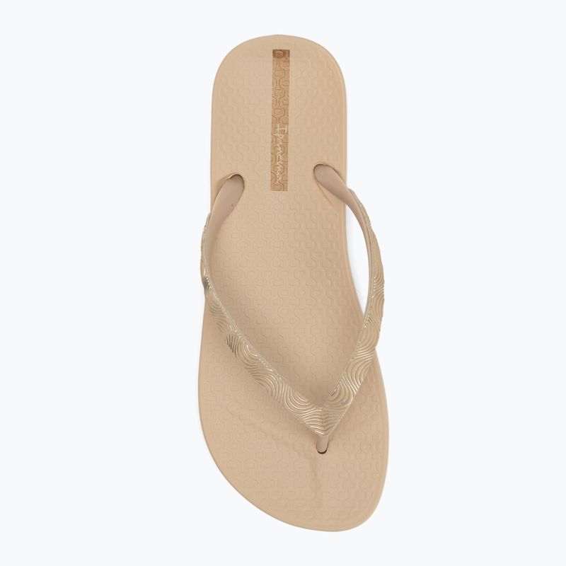 Women's Ipanema Mesh IX beige/beige/gold flip flops 5