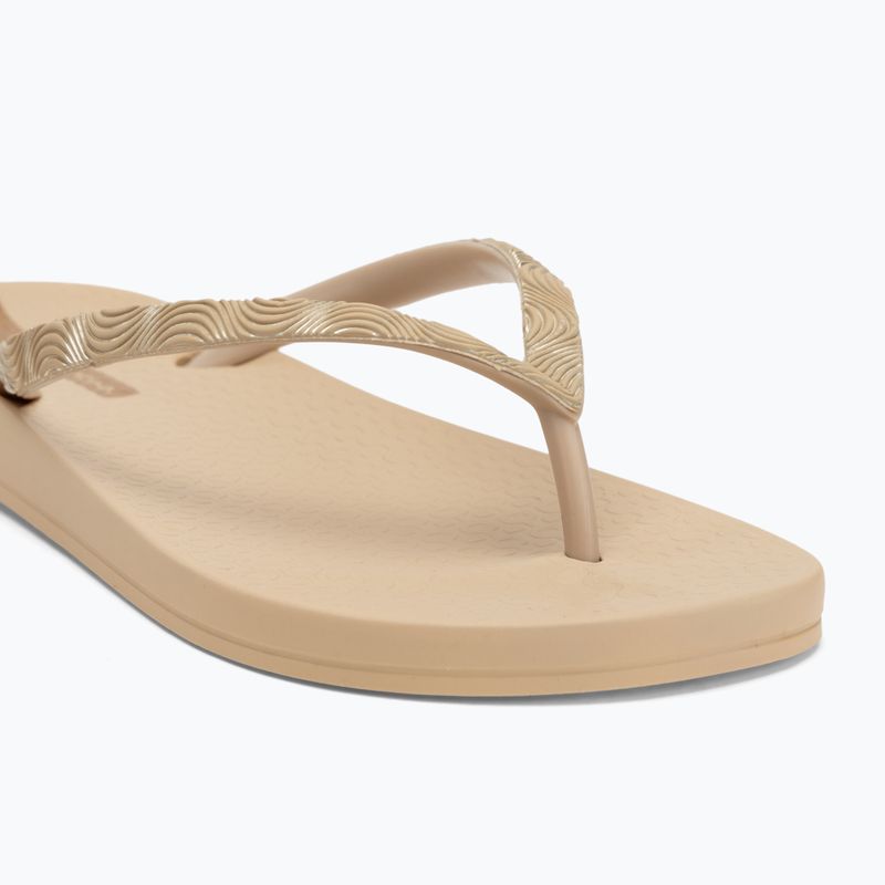 Women's Ipanema Mesh IX beige/beige/gold flip flops 7