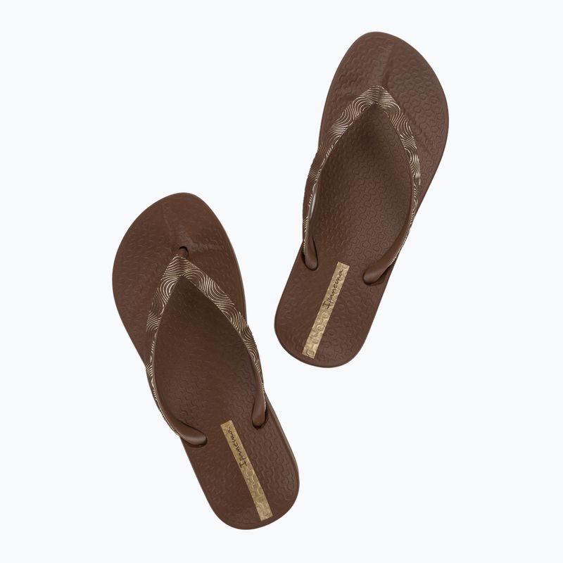 Women's Ipanema Mesh IX brown/brown/Gold flip flops 3