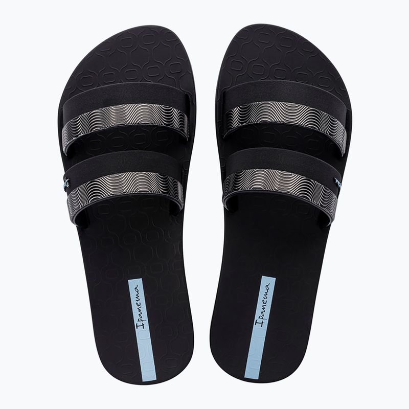 Women's Ipanema Mesh Slide black/blue flip-flops 2