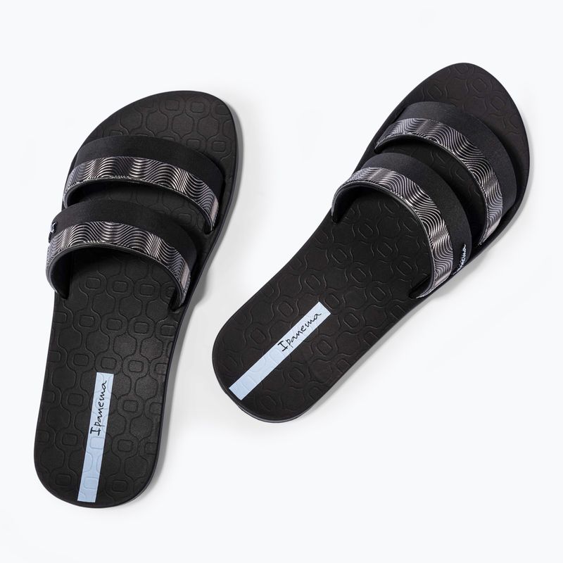 Women's Ipanema Mesh Slide black/blue flip-flops 3