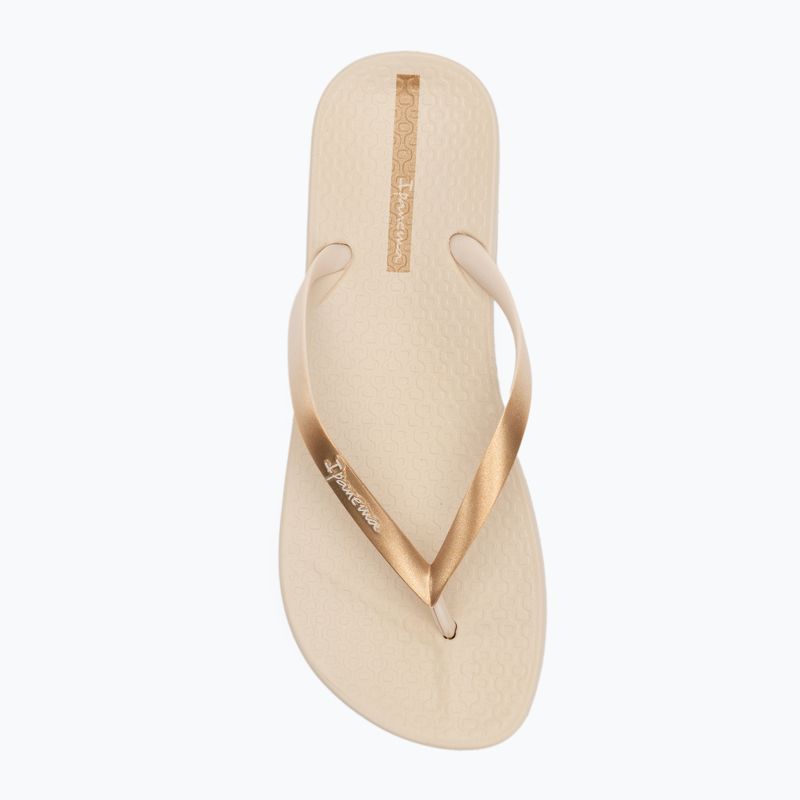Ipanema women's Anat Connect II beige/gold flip flops 5