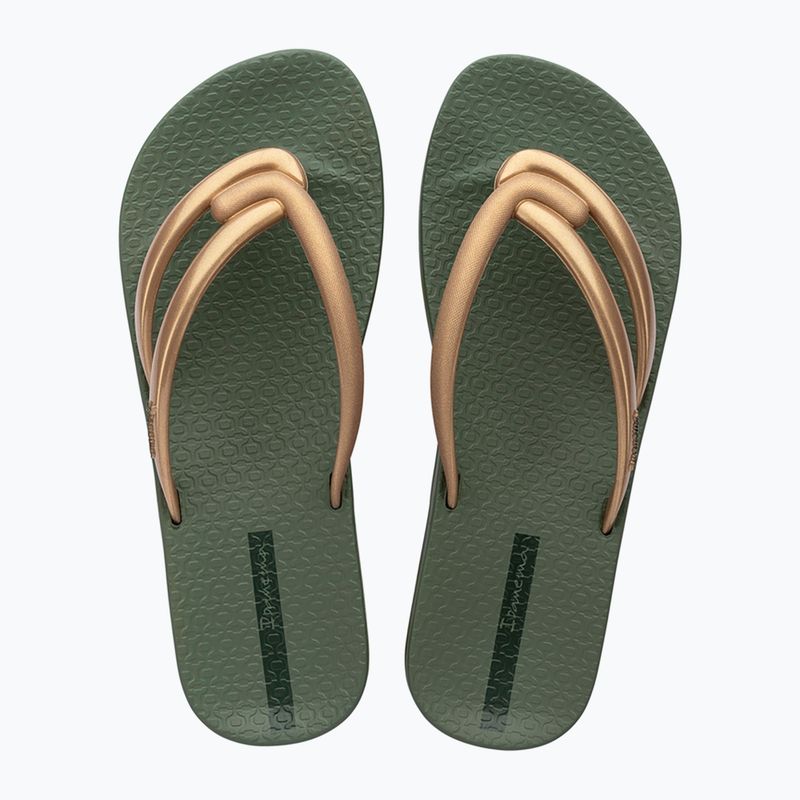 Women's Ipanema Comfy green/gold flip flops 2