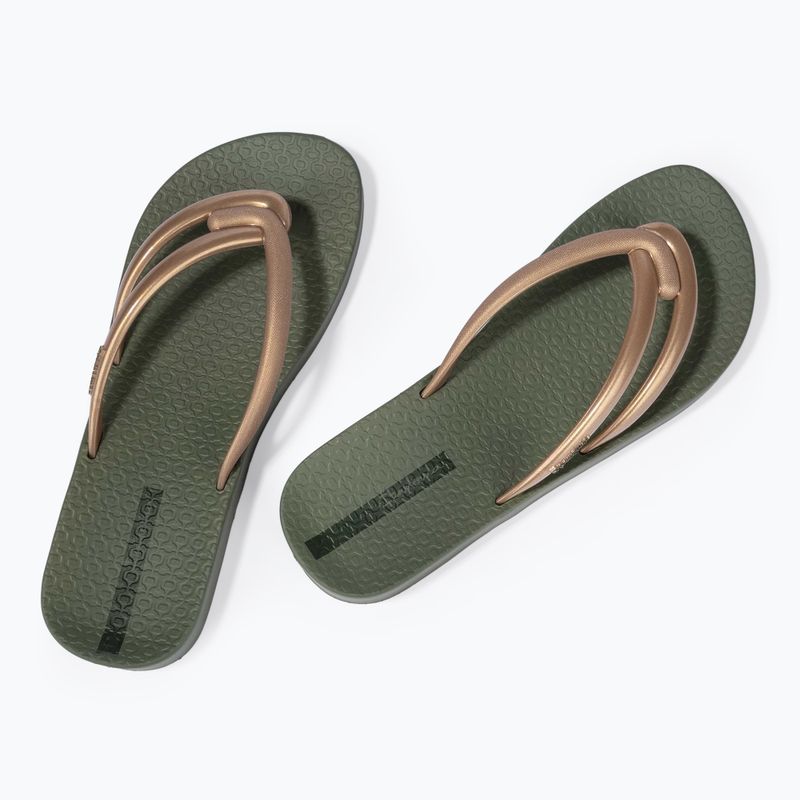 Women's Ipanema Comfy green/gold flip flops 3