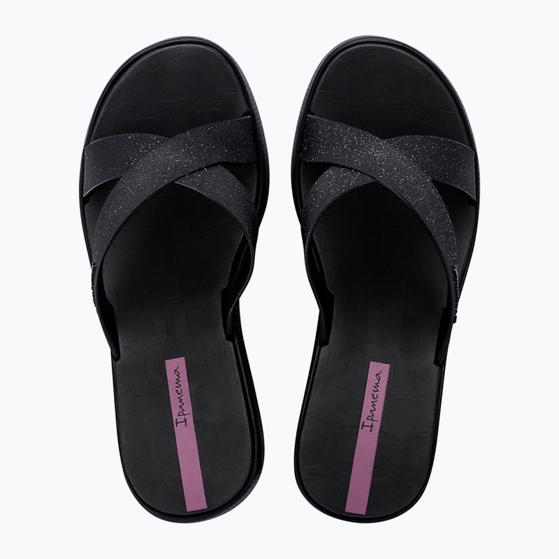 Women's Ipanema High Fashion II Slide black/glitter black/lilac flip-flops 2