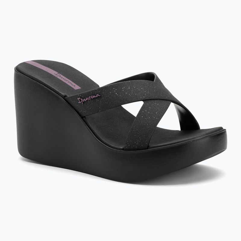 Women's Ipanema High Fashion II Slide black/glitter black/lilac flip-flops