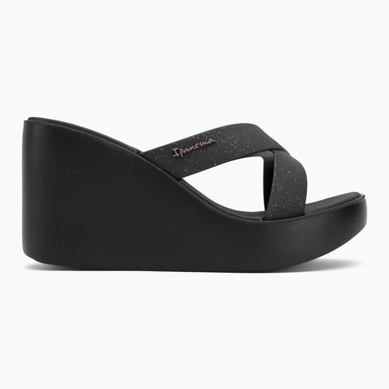 Women's Ipanema High Fashion II Slide black/glitter black/lilac flip-flops 2
