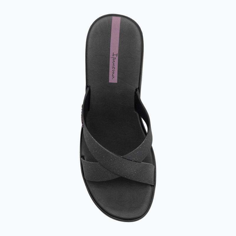 Women's Ipanema High Fashion II Slide black/glitter black/lilac flip-flops 5