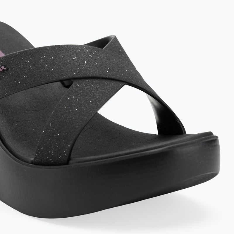 Women's Ipanema High Fashion II Slide black/glitter black/lilac flip-flops 7