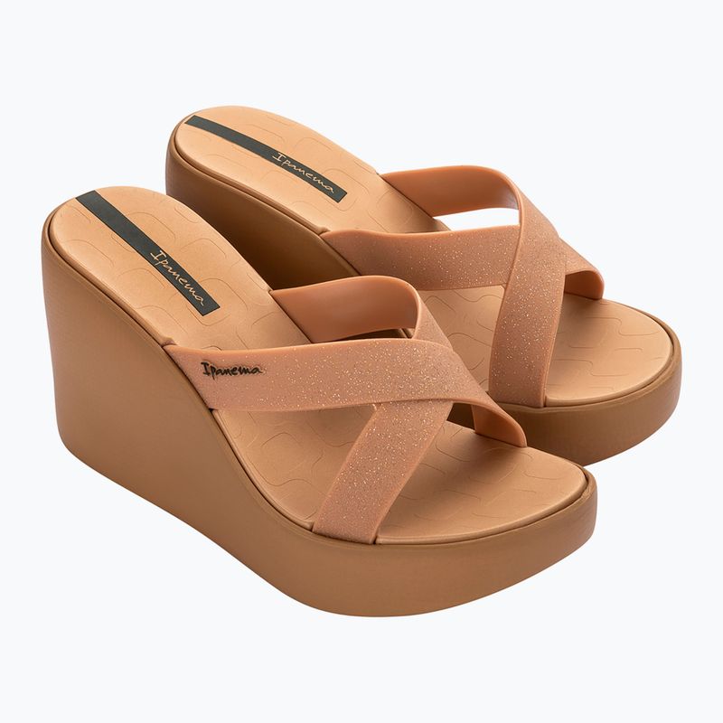 Women's flip-flops Ipanema High Fashion II Slide beige/glitter beige/green