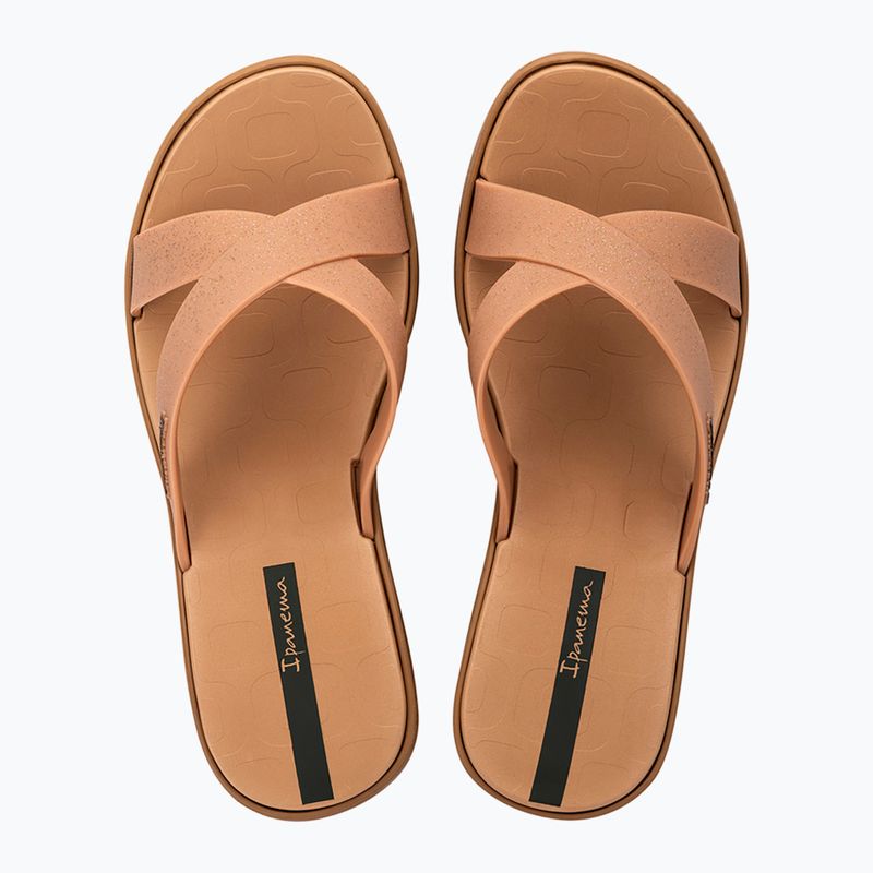 Women's flip-flops Ipanema High Fashion II Slide beige/glitter beige/green 2