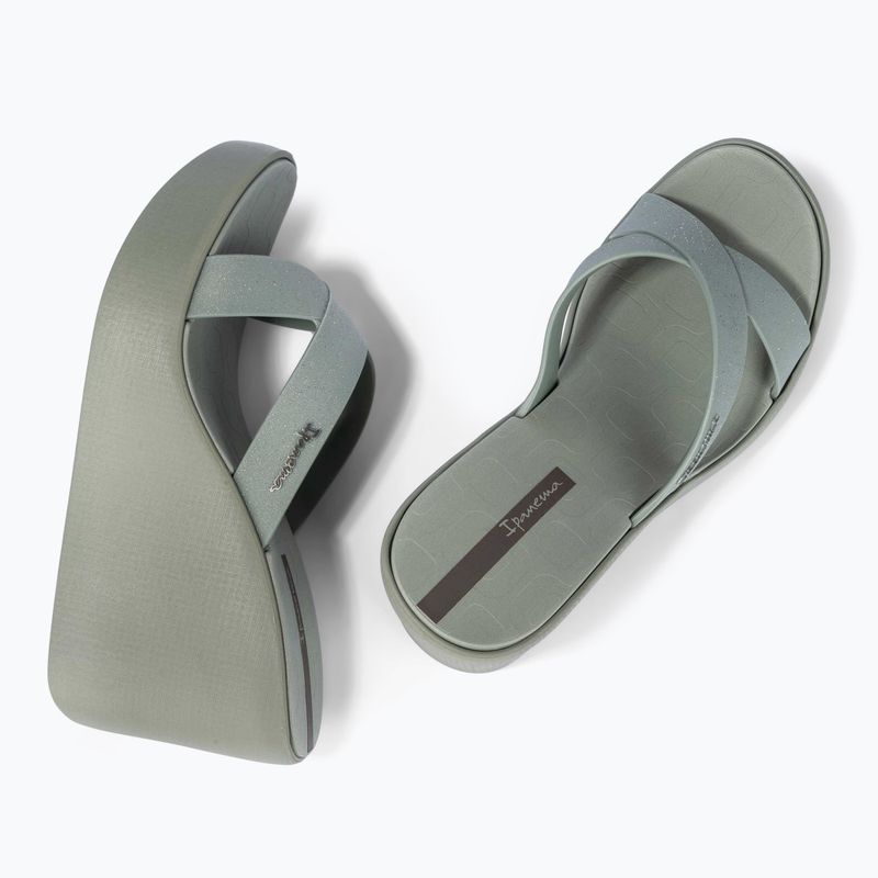 Women's Ipanema High Fashion II Slide green/glitter green/grey flip-flops 3