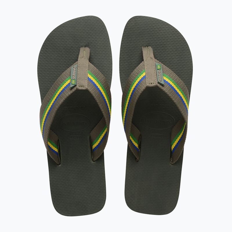 Men's Havaianas Urban Brasil olive green flip flops 11