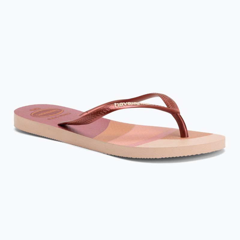 Women's Havaianas Slim Palette Glow ballet flip flops rose
