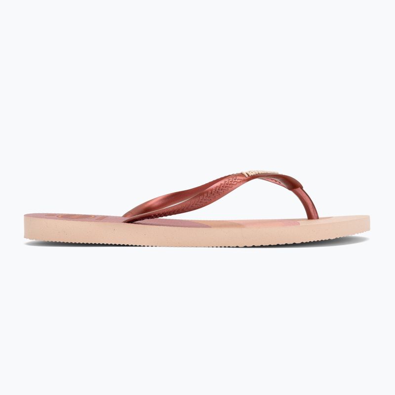 Women's Havaianas Slim Palette Glow ballet flip flops rose 2