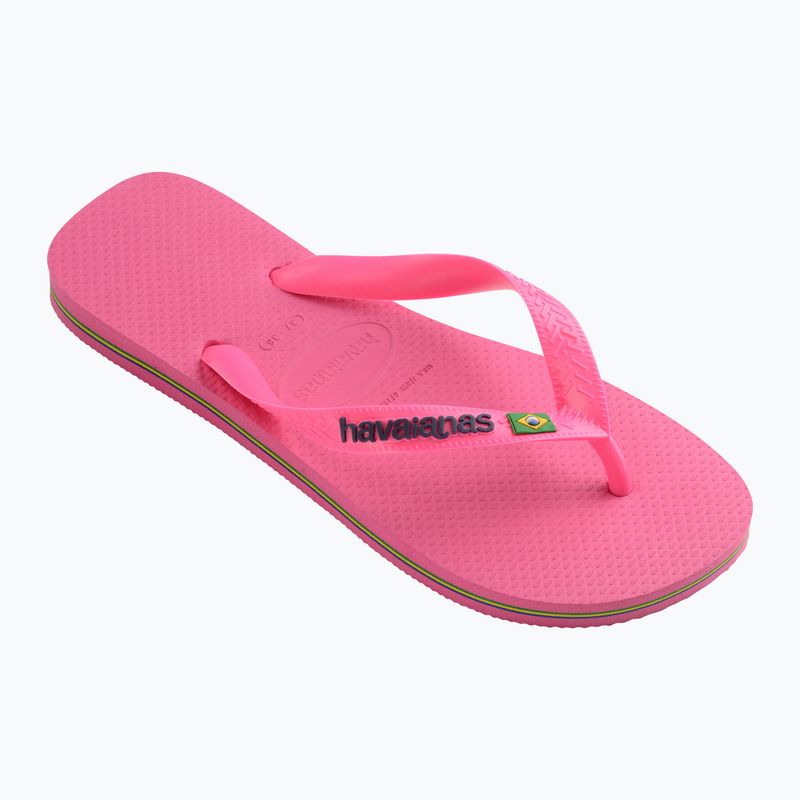 Havaianas Brasil Logo Neon flip flops pink flux / pink flux 8