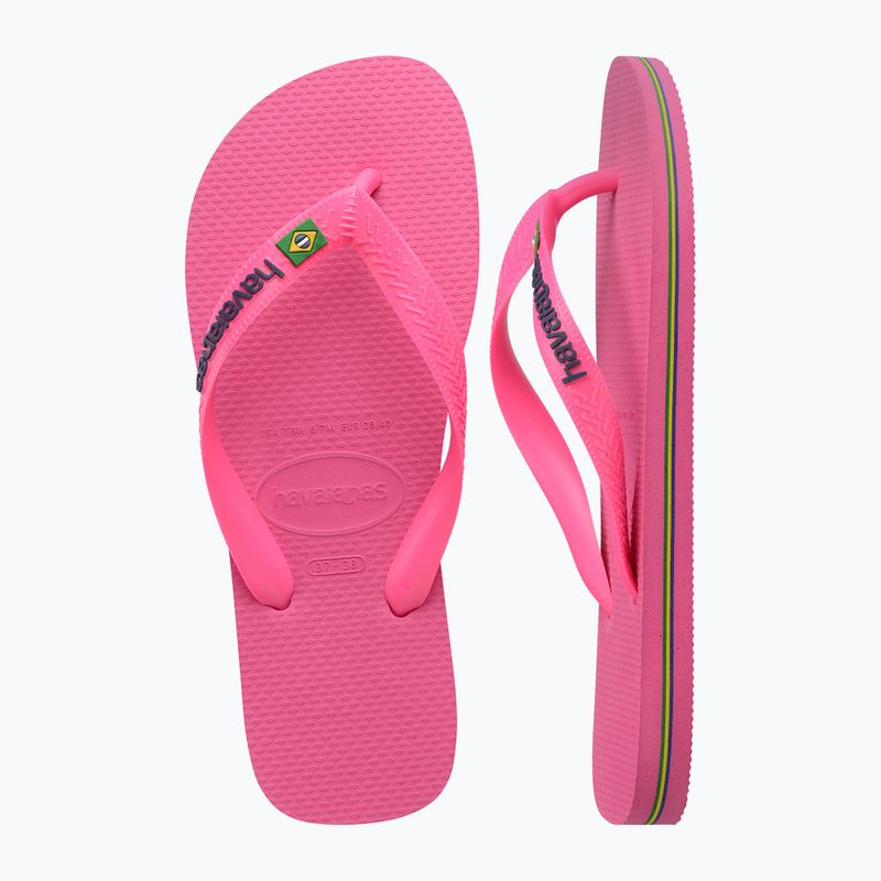 Havaianas Brasil Logo Neon flip flops pink flux / pink flux 11