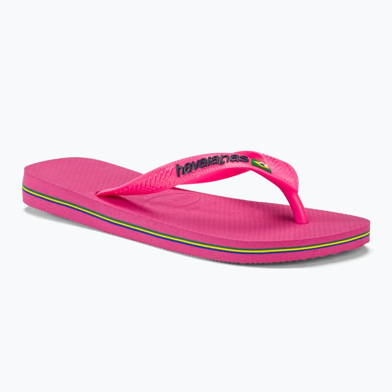 Havaianas Brasil Logo Neon flip flops pink flux / pink flux