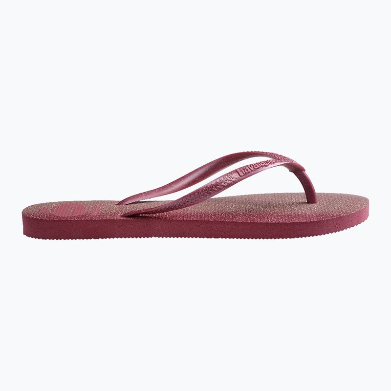 Women's Havaianas Slim Gloss amaranth flip flops 2