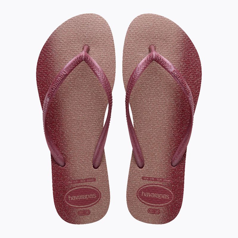 Women's Havaianas Slim Gloss amaranth flip flops 3