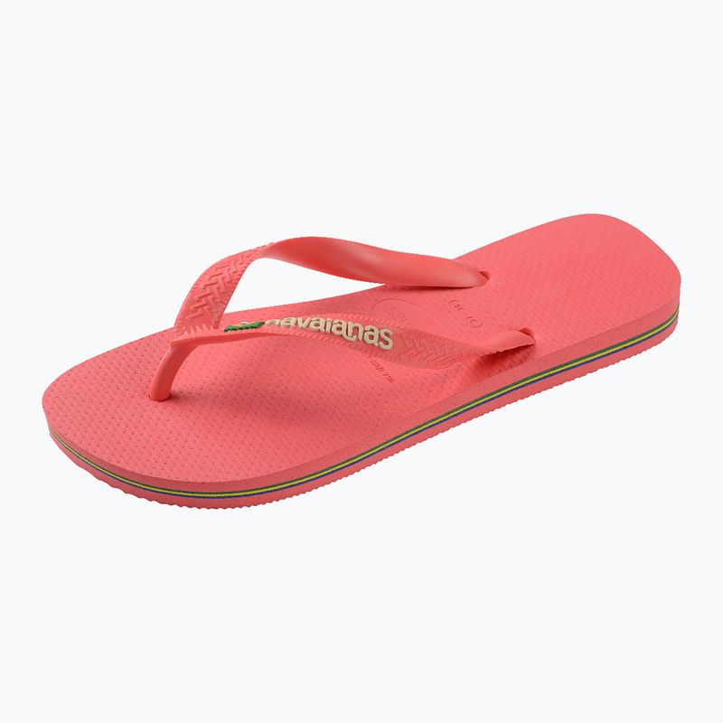 Havaianas Brasil Logo tropical coral flip flops 2