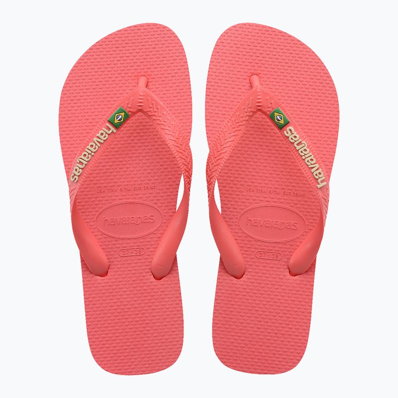 Havaianas Brasil Logo tropical coral flip flops 4