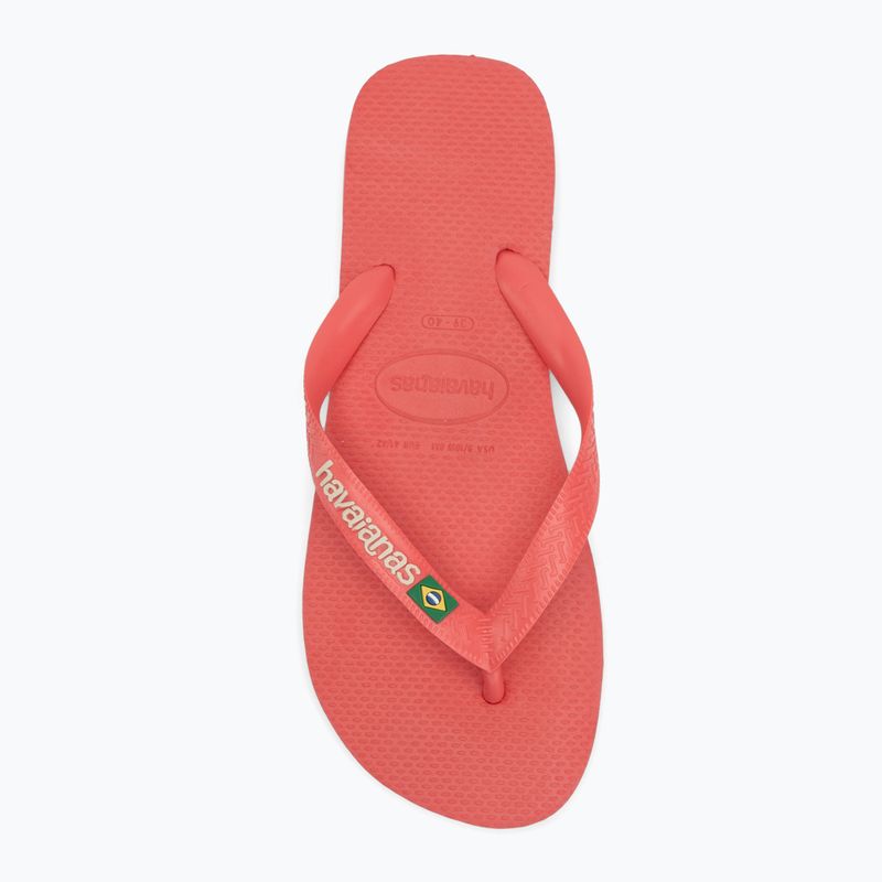 Havaianas Brasil Logo tropical coral flip flops 5
