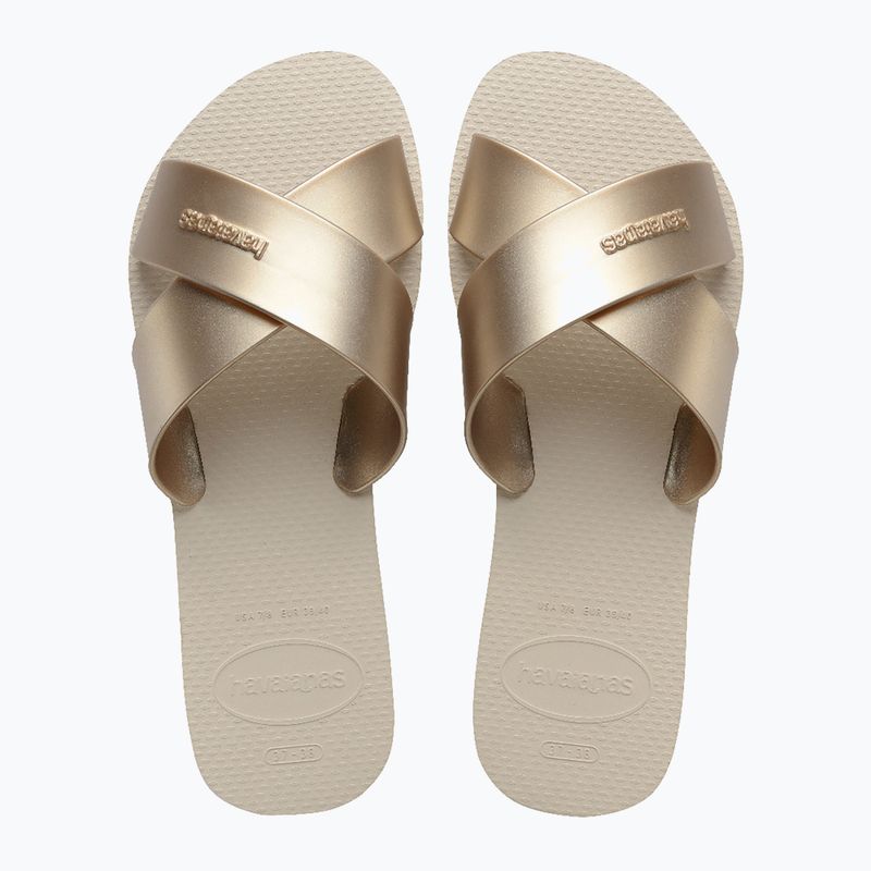 Women's flip-flops Havaianas Aqua Metallic beige 3