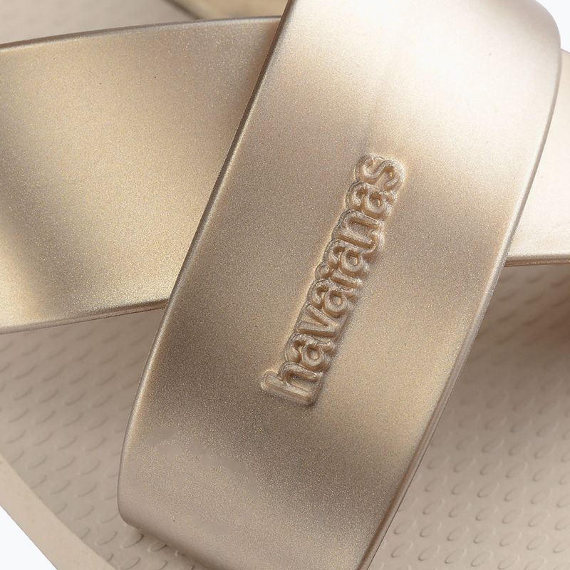 Women's flip-flops Havaianas Aqua Metallic beige 5