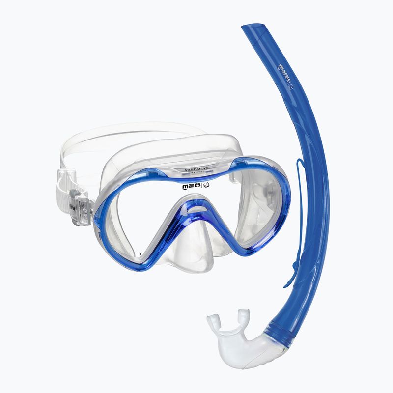 Mares Combo Seahorse royal blue/clear children's snorkel set