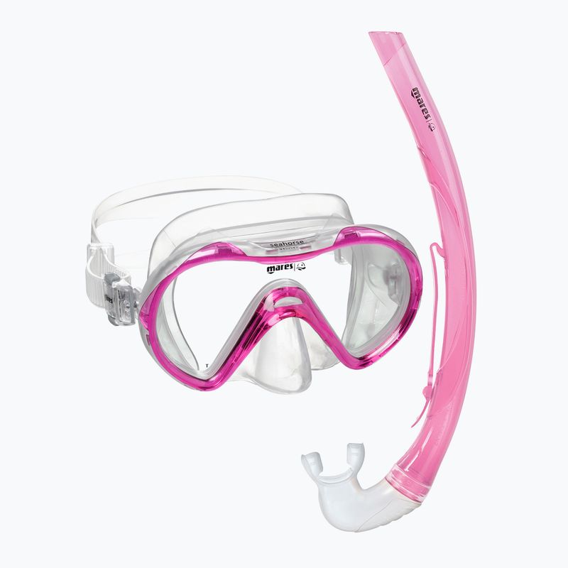 Mares Combo Seahorse pink/clear children's snorkel set