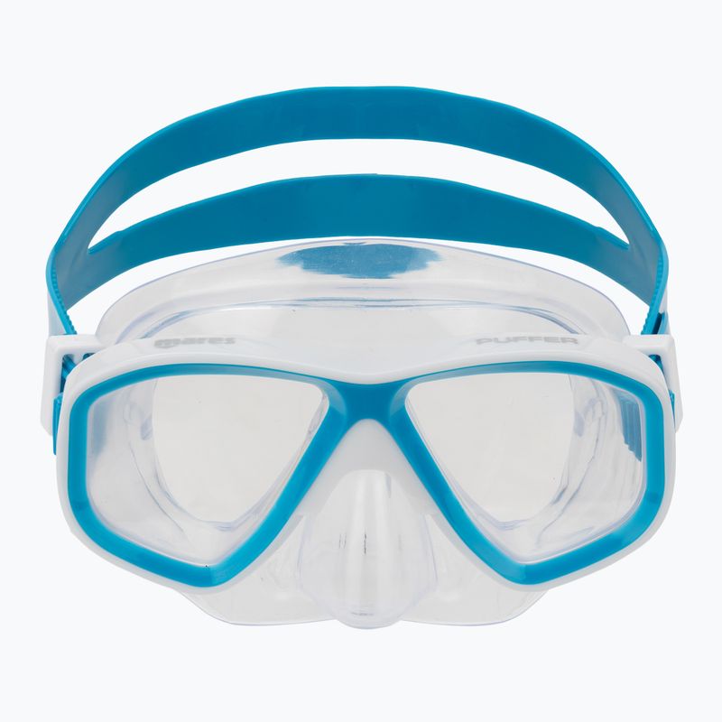 Diving mask Mares Puffer aqua white/clear 2