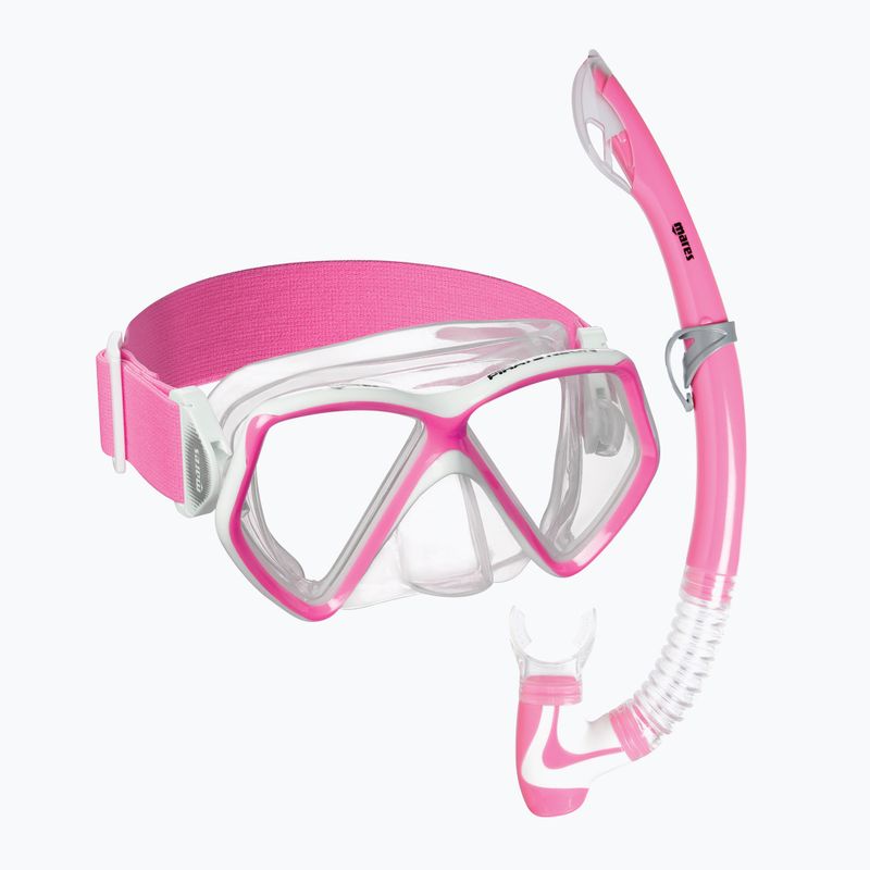 Mares Combo Pirate Neon pink/white/clear children's snorkel set