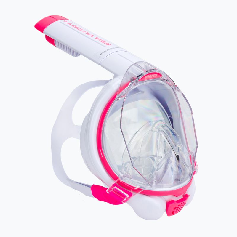 Mares Sea VU Dry + pink and white diving mask 411260