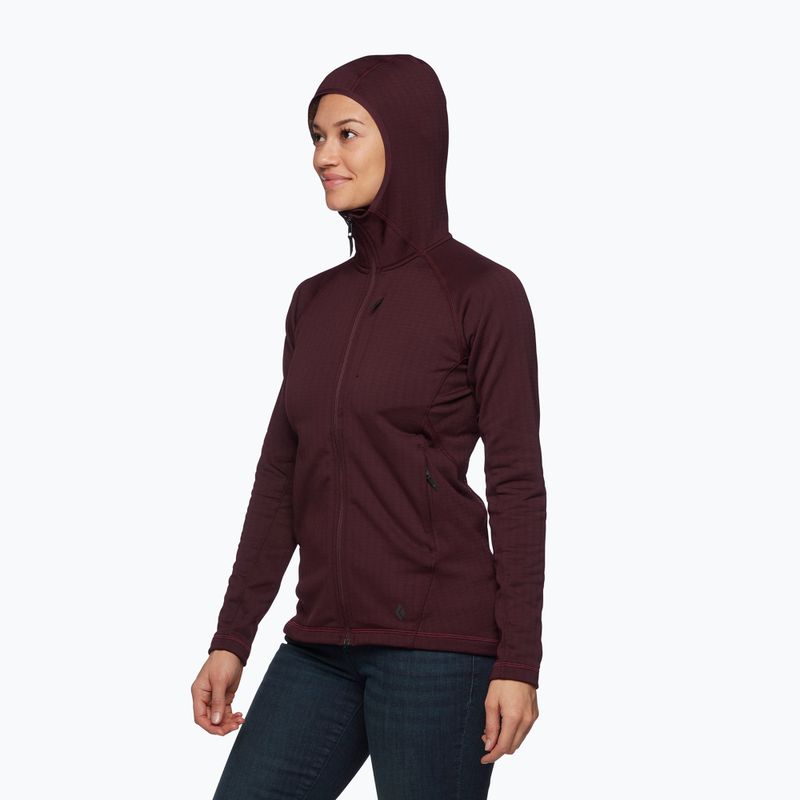 Women's trekking sweatshirt Black Diamond Factor Hoody maroon AP7440806018 3