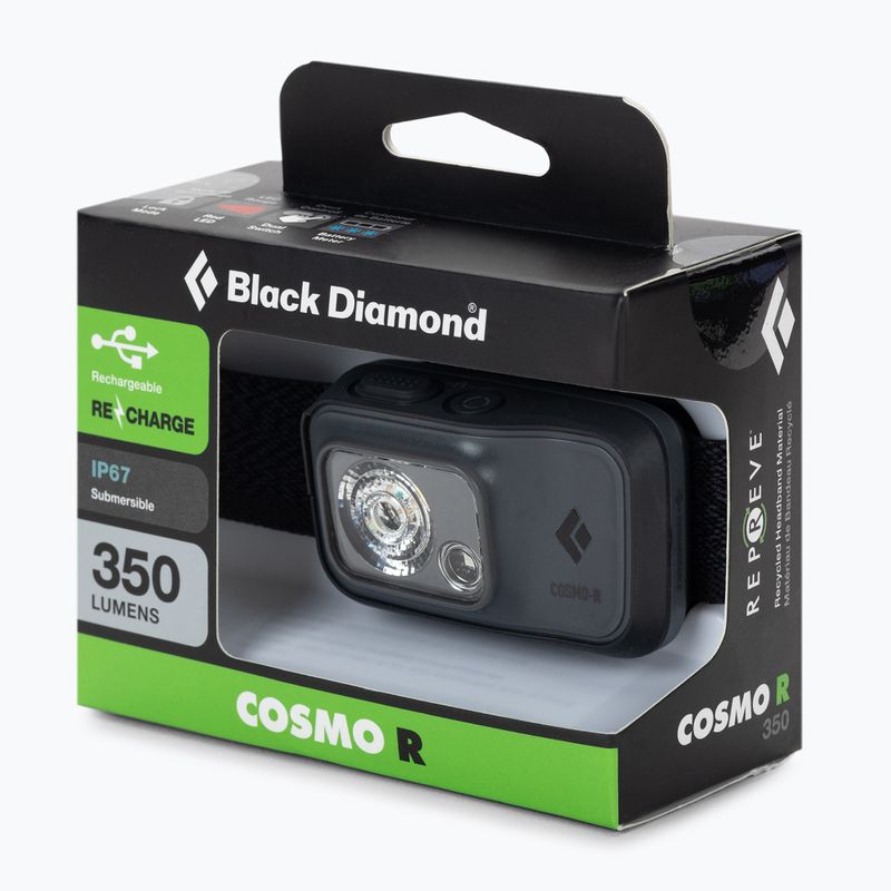 Black Diamond Cosmo 350-R grey head torch BD6206770004ALL1