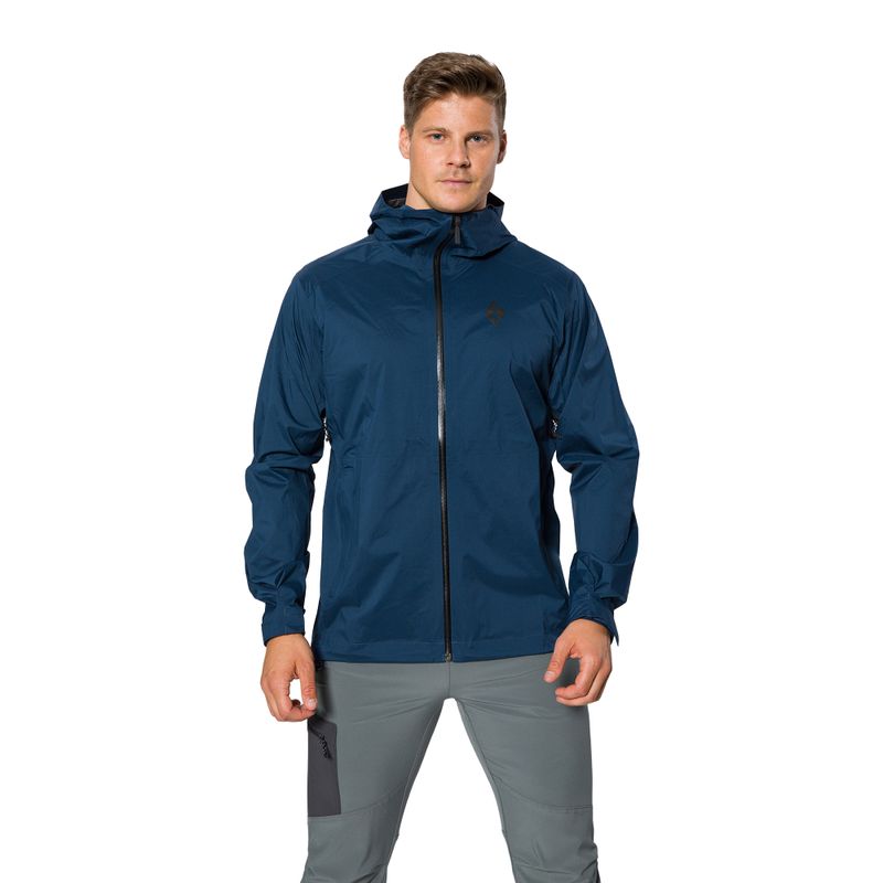 Black Diamond men's Stormline Stretch rain jacket navy blue APCDT04013SML1