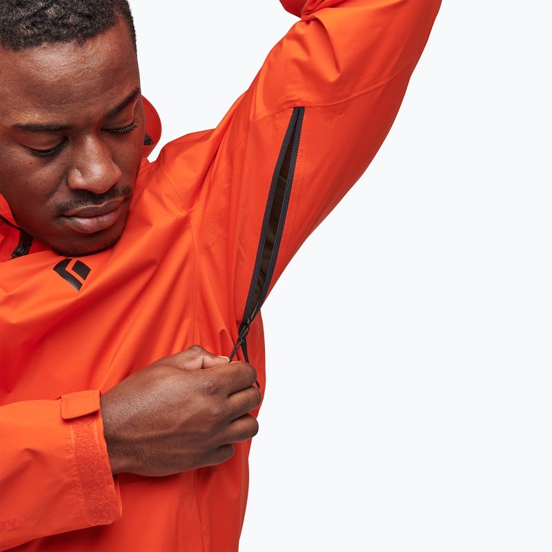 Black Diamond men's Stormline Stretch rain jacket orange APCDT08001XLG1 4