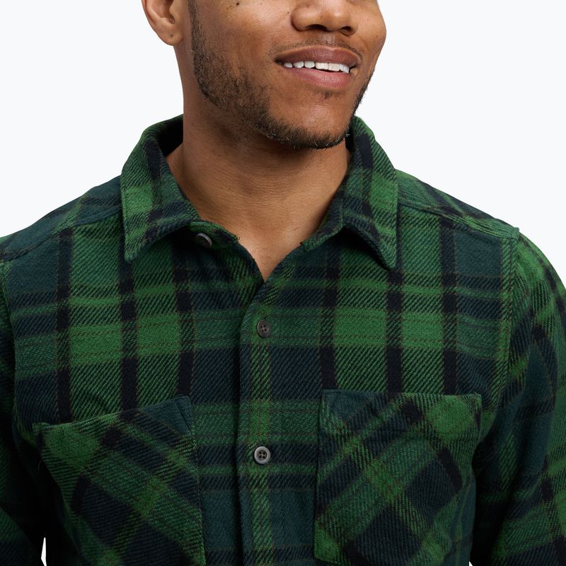 Men's Black Diamond Project Heavy Flannel palm green/anthracite plaid trekking shirt 4