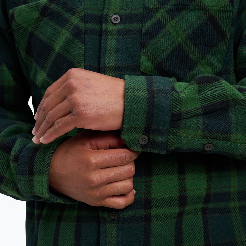 Men's Black Diamond Project Heavy Flannel palm green/anthracite plaid trekking shirt 5