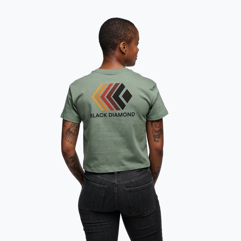 Women's Black Diamond Faded Crop laurel green T-shirt 3
