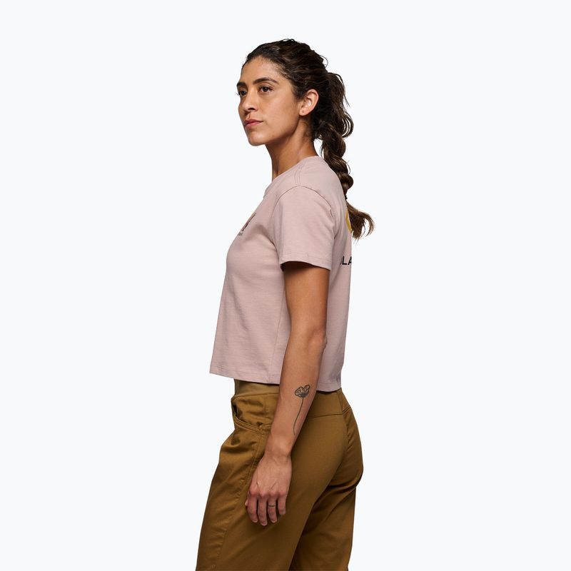Women's Black Diamond Faded Crop pale mauve T-shirt 2
