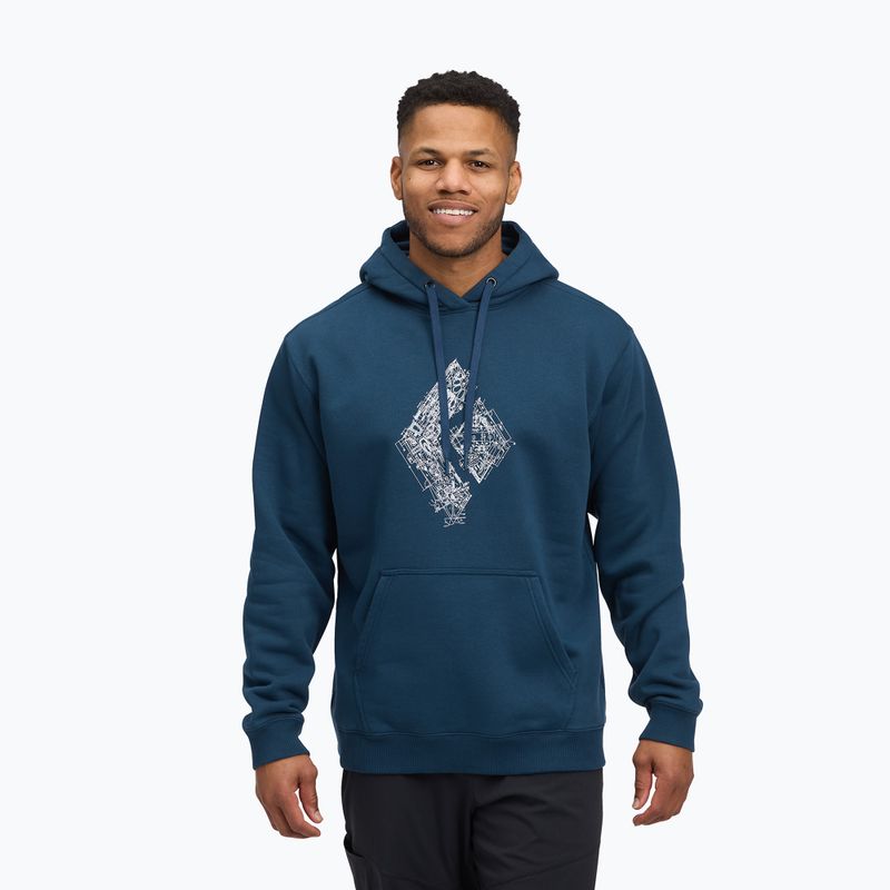 Men's Black Diamond Engineered Diamond Po Hoody indigo sweatshirt