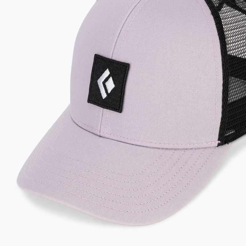 Baseball cap Black Diamond Trucker soft lilac/black/black icon patch 3