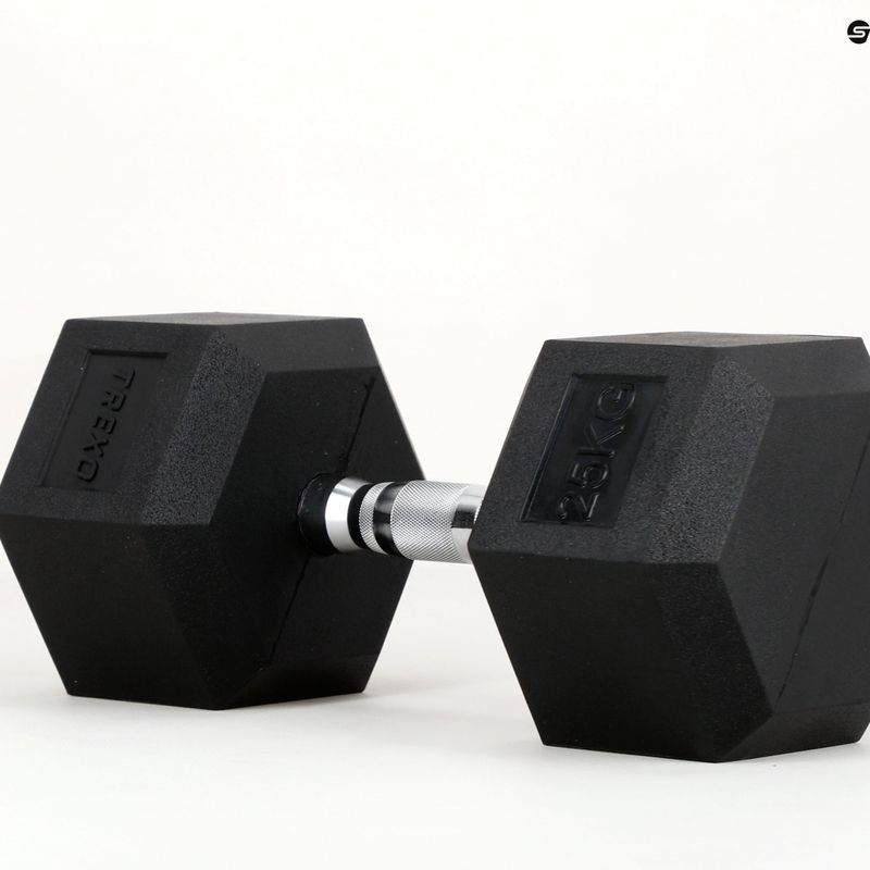 XTREXO Hex HXD250 rubberised dumbbell 25 kg 12