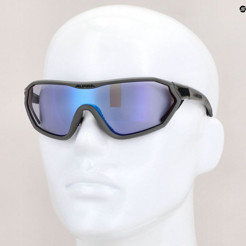 Bicycle goggles Alpina S-Way VM moon-grey matt/blue mirror 7